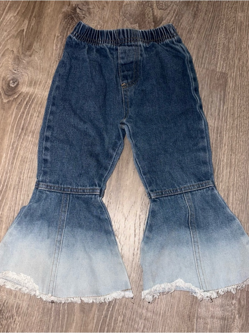 Girls Denim Ombre Bell Bottom Jeans - Blue